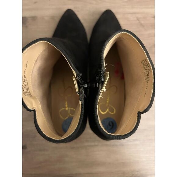 Jessica Simpson Suede almond toe kitten heel booties 6.5 black - Picture 6 of 9